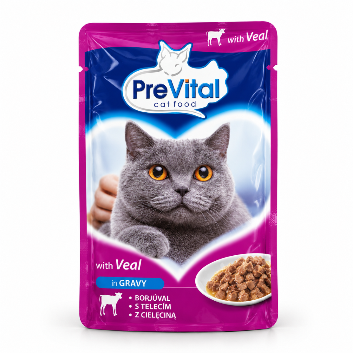 PreVital Veal Wet Cat Food in Gravy