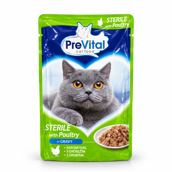 PreVital Sterile Poultry Wet Cat Food in Gravy