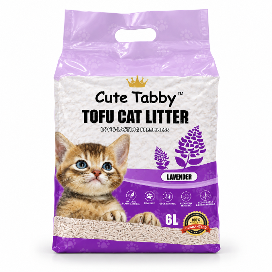 Cute Tabby Tofu Cat Litter – Lavender