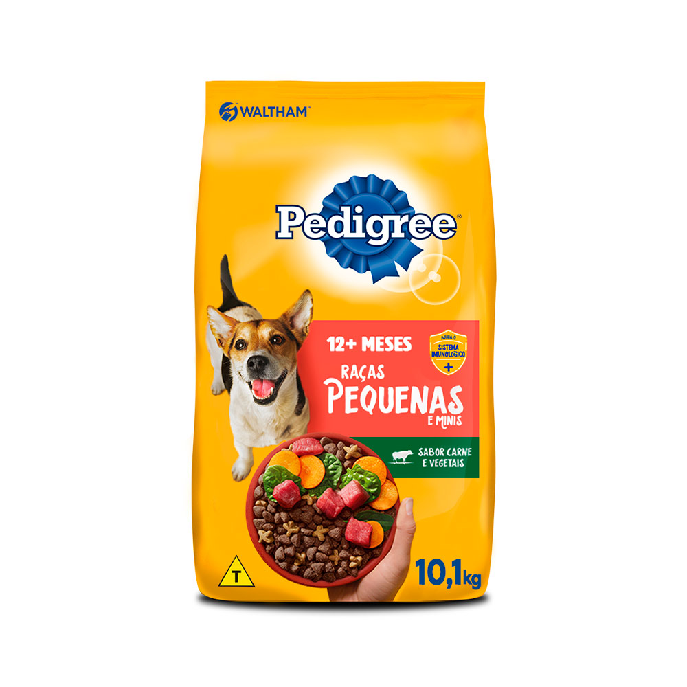 Ração Pedigree Carne e Vegetais Cães Adultos Raças Pequenas e Minis