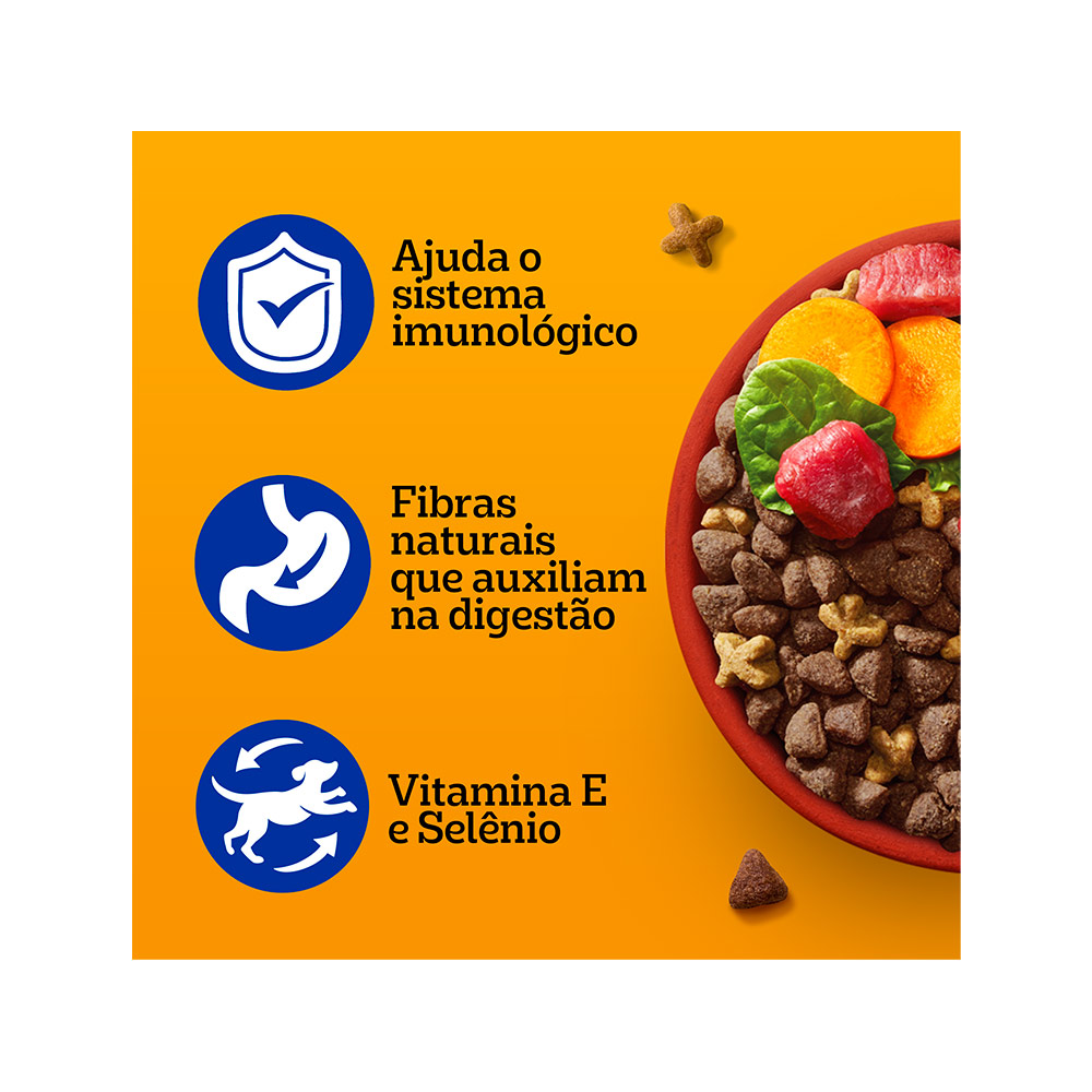 Ração Pedigree Carne e Vegetais Cães Adultos Raças Pequenas e Minis - imagem 2