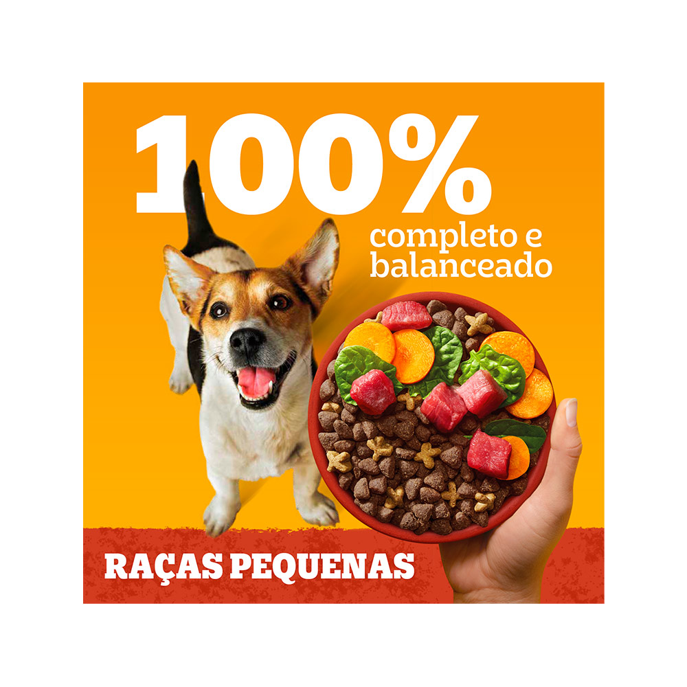 Ração Pedigree Carne e Vegetais Cães Adultos Raças Pequenas e Minis - imagem 4