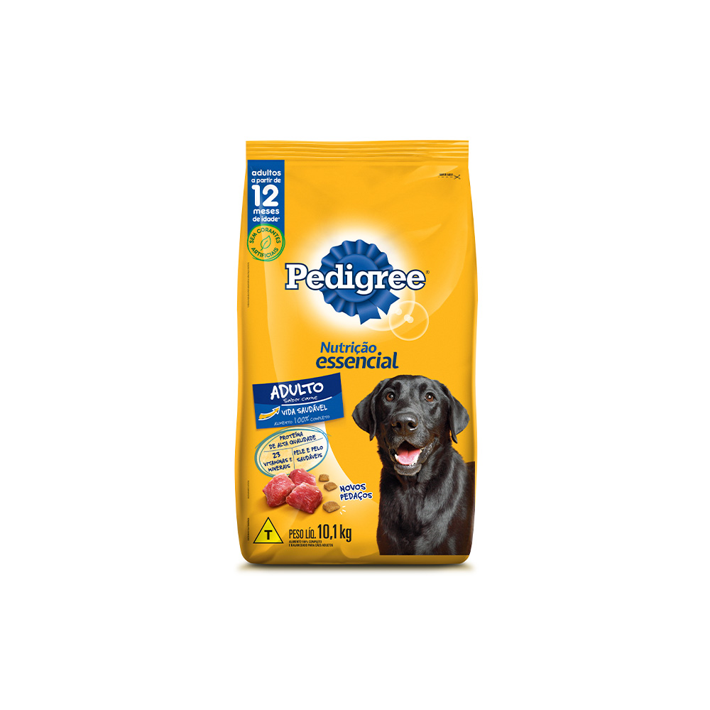 Ração Pedigree Nutrição Essencial Carne para Cães Adultos