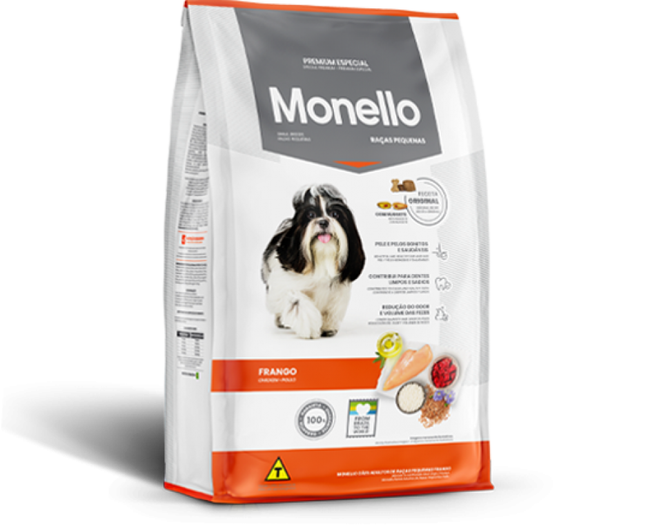 Ração Monello Premium Especial Cães Raças Pequenas Sabor Frango 1kg