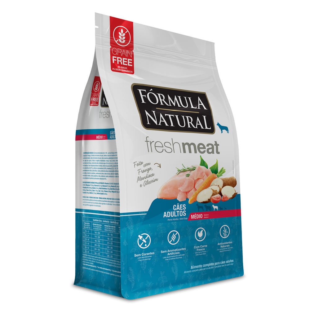 Ração Fórmula Natural Fresh Meat Cães Adultos Médio Frango 1kg