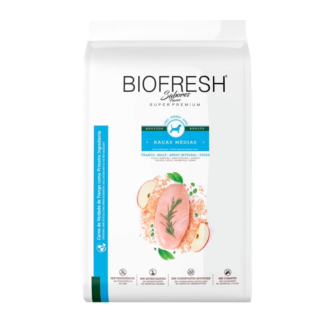 Ração Biofresh Cães Adultos Raças Médias Frango 3kg