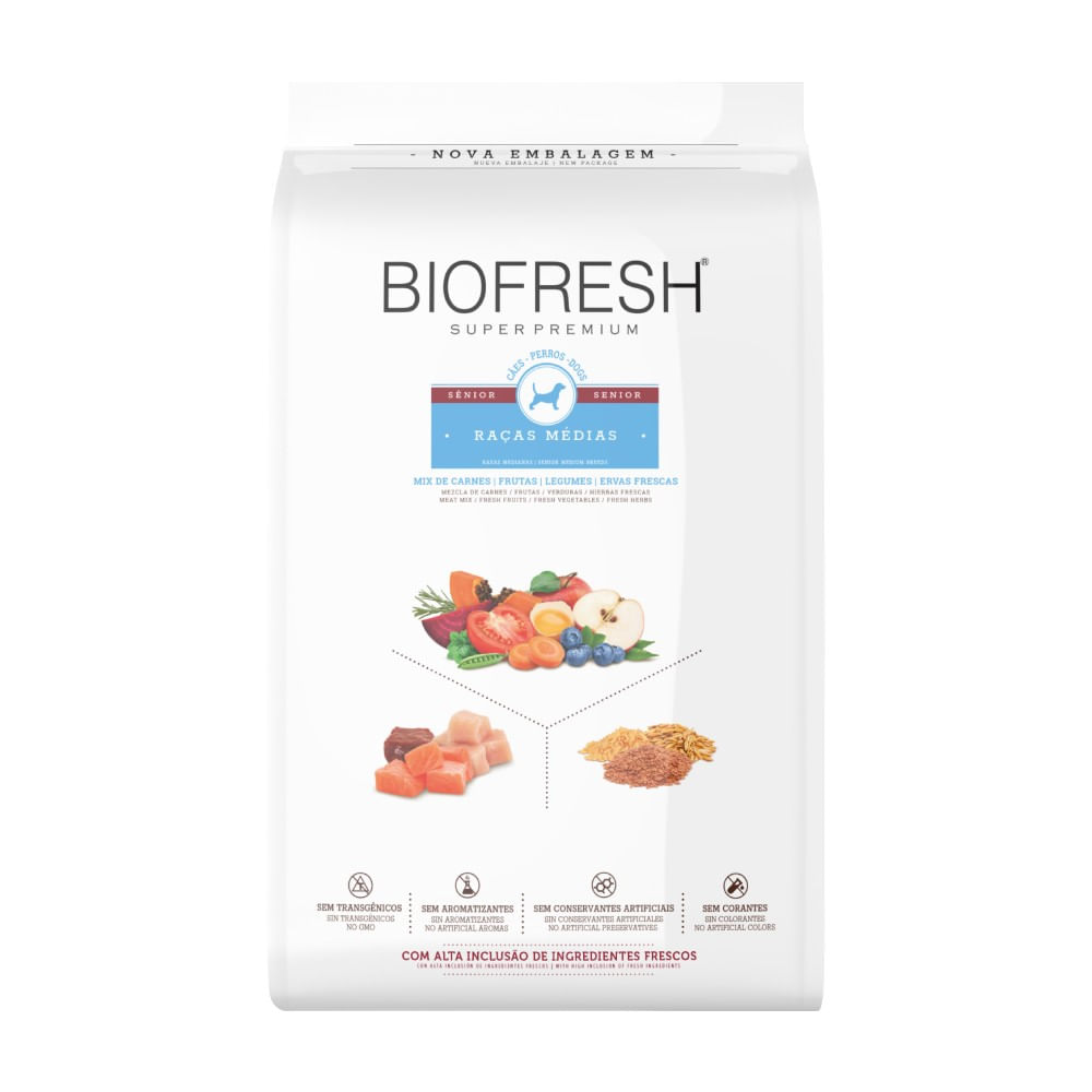 Ração Biofresh Cães Sênior Raças Médias 3kg