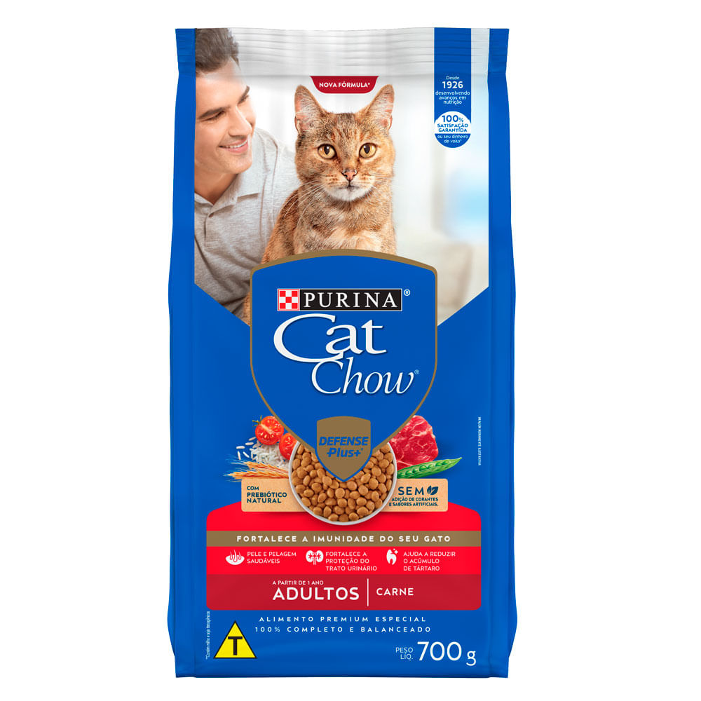 Ração Cat Chow Adultos Carne 700g