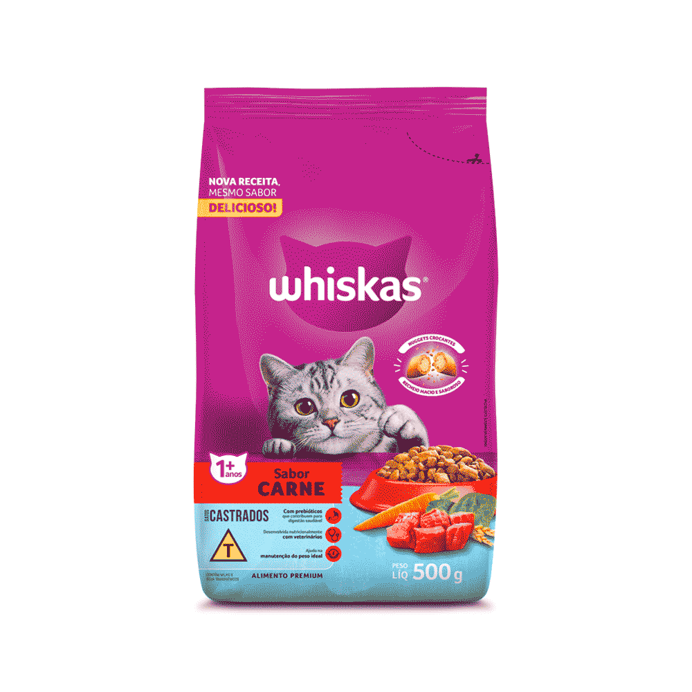 Racao Gatos Castrados Whiskas 500g