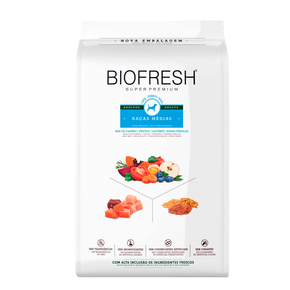 Ração Biofresh Cães Adultos Raças Médias 3kg