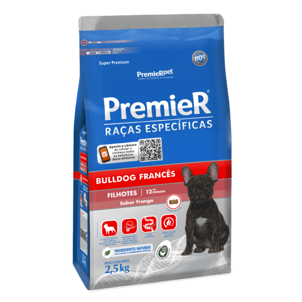 Ração Premier Raças Específicas Bulldog Francês Filhotes Frango 1kg