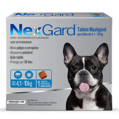 Medicamento Antipulgas E Carrapatos Nexgard M - Merial 28,3 Mg Para Cães De 4,1 A 10 Kg