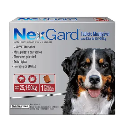 Nexgard Antipulgas E Carrapatos Para Cães De 25,1 A 50kg 1 Tablete