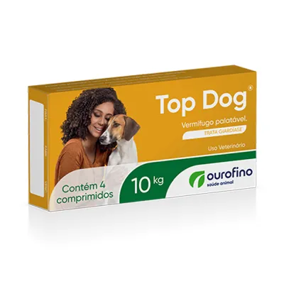 Vermífugo Top Dog Cães Ate 10 Kg - 4 Comprimidos