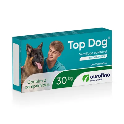 Vermífugo Top Dog Cães Ate 30 Kg - 2 Comprimidos