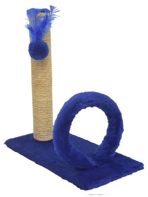 Arranhador Retangular Argola Pele Lisa Azul 42 X 21 X 44 Cm