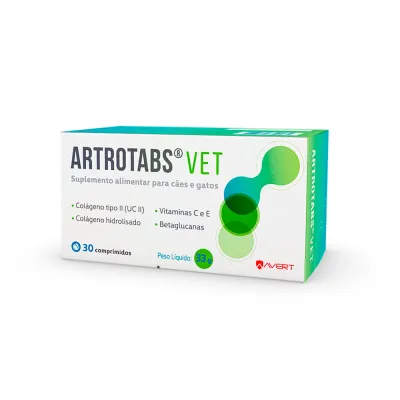 Suplemento Alimentar Artrotabs Vet Para Cães E Gatos 30 Comprimidos