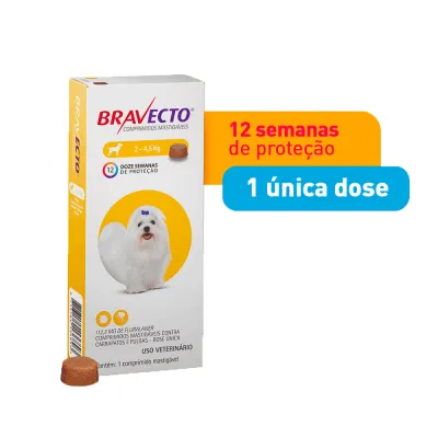 Antipulgas Bravecto 2 A  4,5kg Para Cães 112,5 Mg - 1 Comprimido