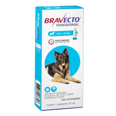 Antipulgas Bravecto Transdermal Cães 20 A 1000 Mg
