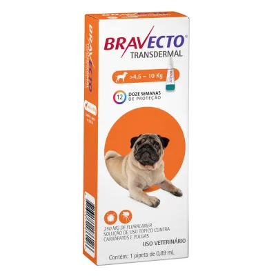 Antipulgas Bravecto Transdermal Cães 4,5 A 10kg 250 Mg