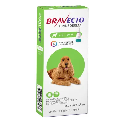Antipulgas Bravecto Transdermal Cães 10 A 500 Mg