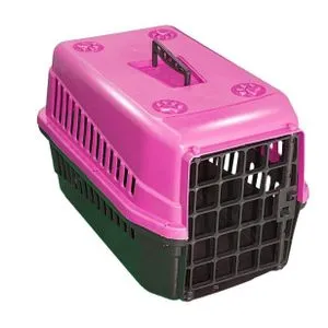 Caixa De Transporte Para Cães E Gatos Grande Rosa - N. 03