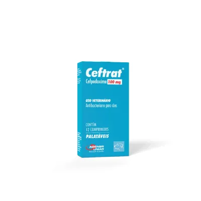 Antibiótico Ceftrat Para Cães 100mg 12 Comprimidos