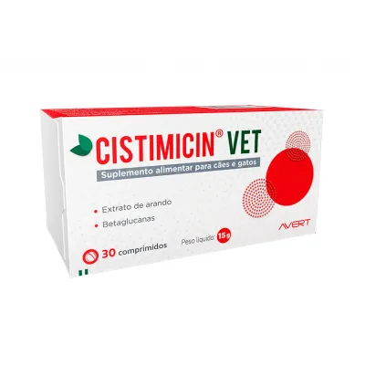 Suplemento Alimentar Para Cães E Gatos Cistimicin Vet 30 Comprimidos