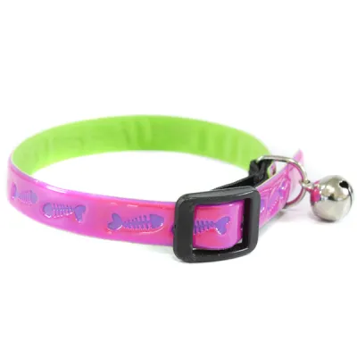 Coleira Para Gatos Neon Com Guizo 30cm