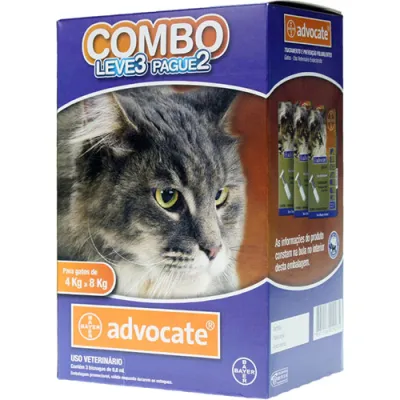 Combo Advocate Gatos 0,8 Ml 4kg Até 8kg