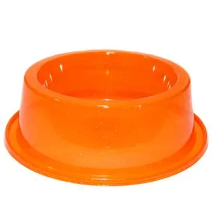 Comedouro Médio Antiformiga 1000 Ml Glitter Para Cães - Laranja