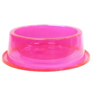 Comedouro Antiformiga Acrílico 300 Ml Glitter Para Gatos E Cães - Rosa
