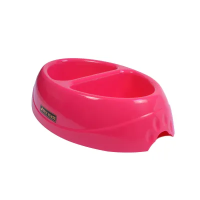 Comedouro Duplo Pet Flex Rosa Único
