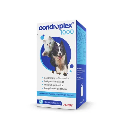 Condroplex 1000 Para Cães E Gatos Comprimidos Palatáveis 60 Comprimidos
