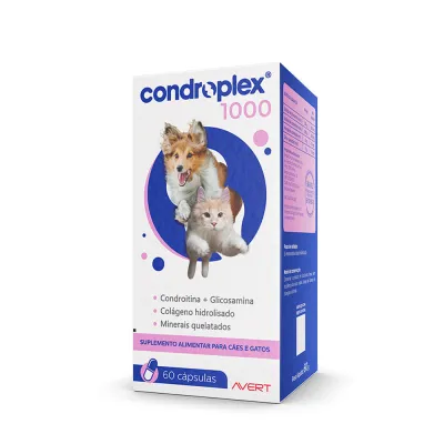 Condroplex 1000 Suplemento Avert Para Cães E Gatos 60 Cápsulas