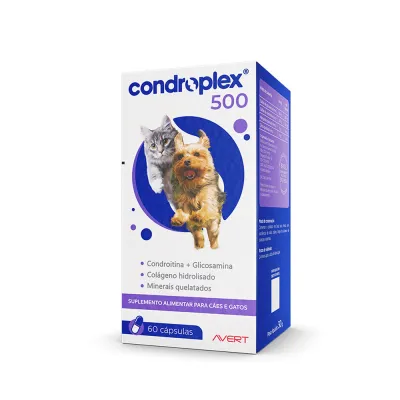Condroplex 500 Cápsulas Para Cães E Gatos 60 Cápsulas
