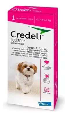 Antipulgas Credeli 112,5mg Cães De 2,5 A  5,5 Kg 3 Comprimidos