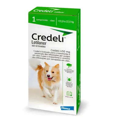 Antipulgas Credeli 450mg Cães 11 A 22kg - 3 Comprimidos
