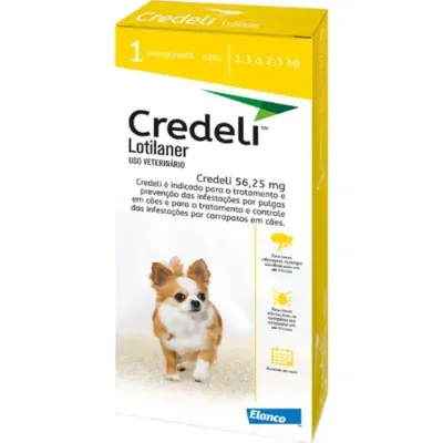 Antipulgas Credeli 56,25mg Cães 1,3 A 2,5 Kg 3 Comprimidos