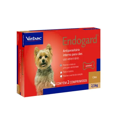 Vermífugo Endogard Cães Até 2,5 Kg - 2 Comprimidos
