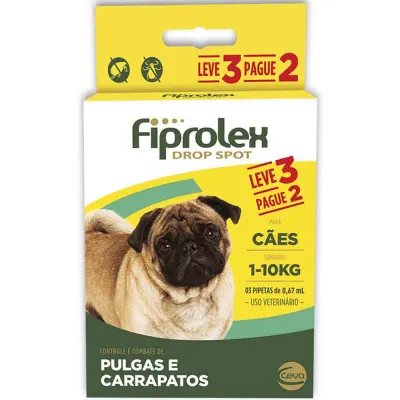 Combo Antipulgas Fiprolex Cães Até Único