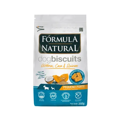 Petisco Fórmula Natural Dog Biscuits Abóbora Cães Adultos Pequeno Porte 250g