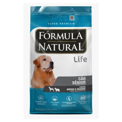 Ração Fórmula Natural Life Cães Sênior Raças Médio E Grande 15kg