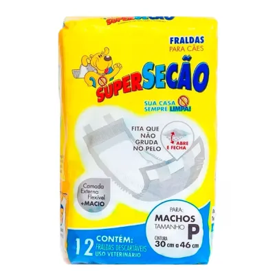 Fralda Para Ces Machos Super Seco Tamanho P Com 12 Unidades