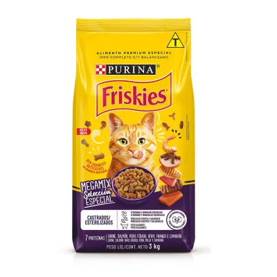Ração Friskies Gatos Adultos Castrados Megamix 3kg