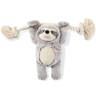Petshop By Fringe Studio Flor De Bloom Girlie Sloth On-A-Rope Plush Dog Toy