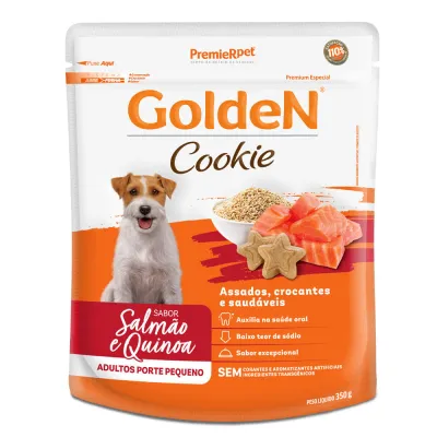 Cookie Golden Cães Adultos Porte Pequeno Salmão E Quinoa 350g