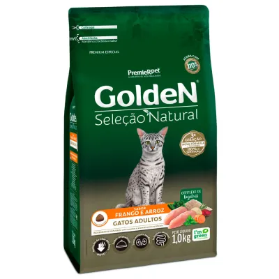Ração Golden Seleção Natural Gatos Adultos Frango E Arroz 1kg