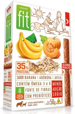 Petisco Gourmet Fit Para Cães Sabor Banana, Abóbora E Aveia 50g