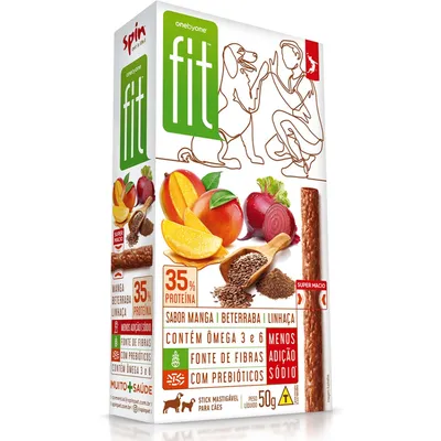 Stick Gourmet Fit Spin Pet - 50g - Manga + Beterraba + Linhaça